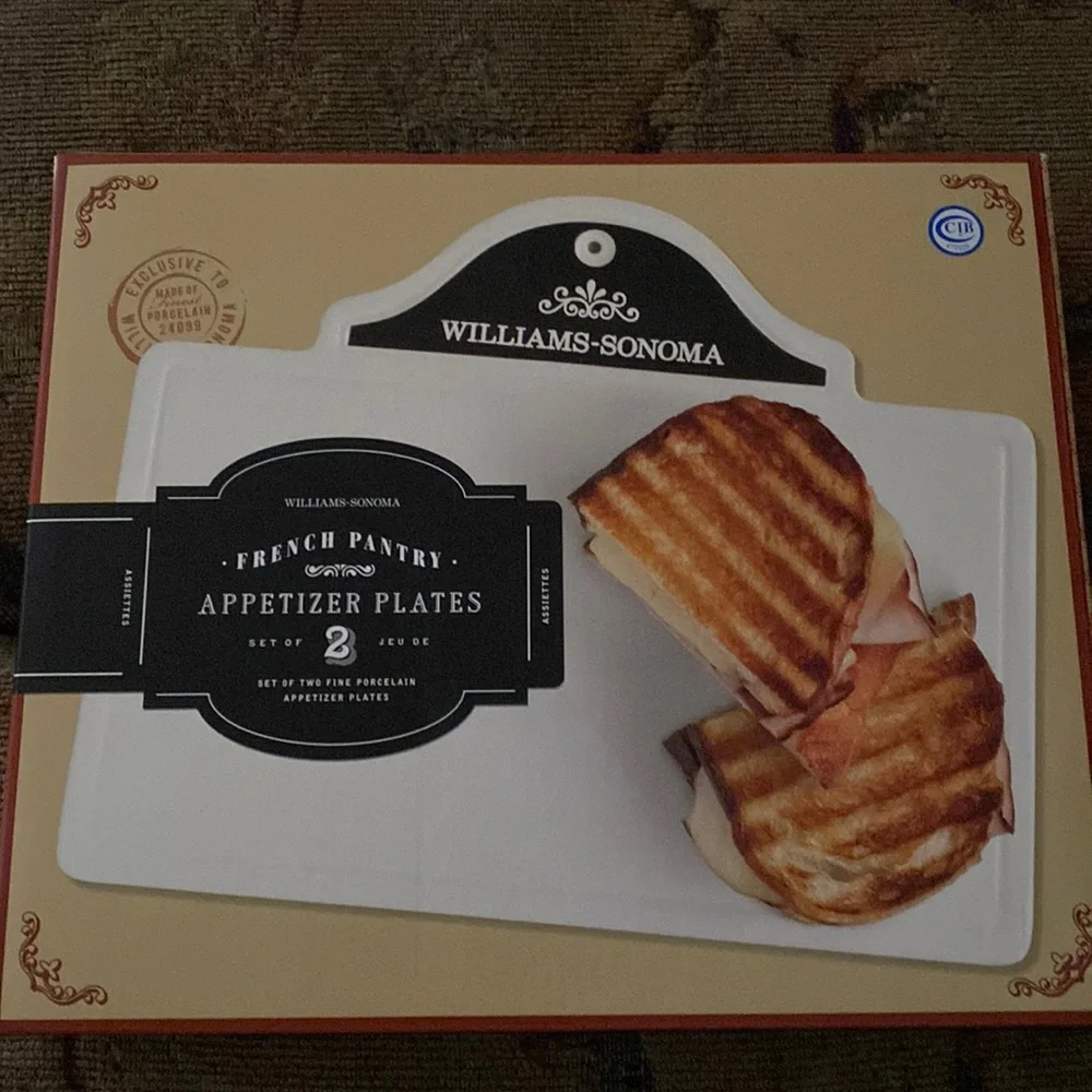 Williams Sonoma French Pantry Appetizer Plates- Set Of 2 NIB